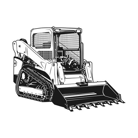 skid steer clipart free|black and white skid steer.